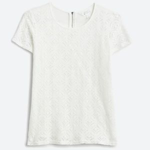 EUC Market & Spruce Hans Crochet Front Top, White